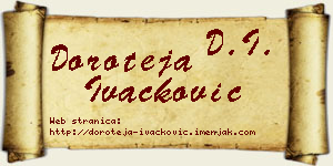 Doroteja Ivačković vizit kartica